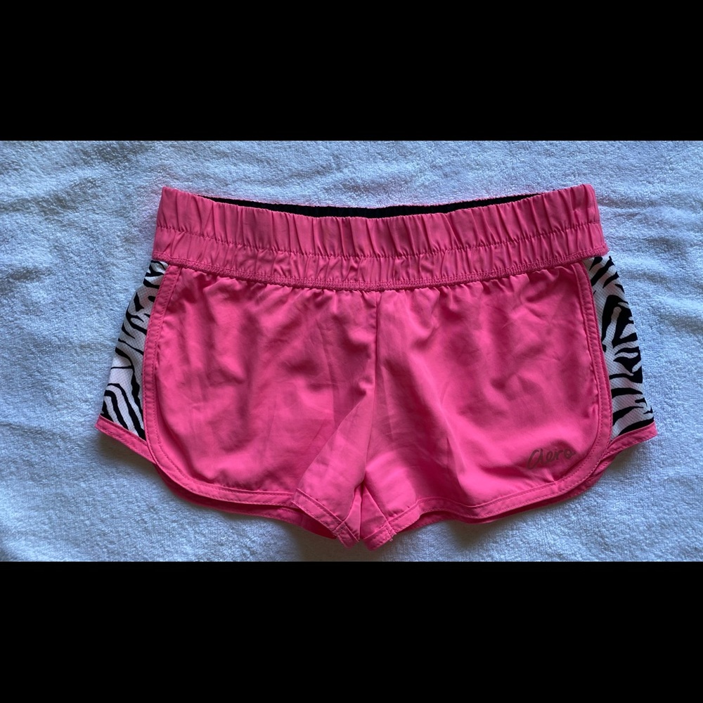Aeropostale athletic pink zebra shorts (XS)